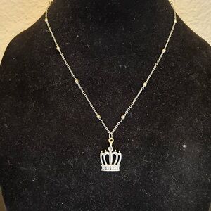 Elegant Silver Crown Necklace